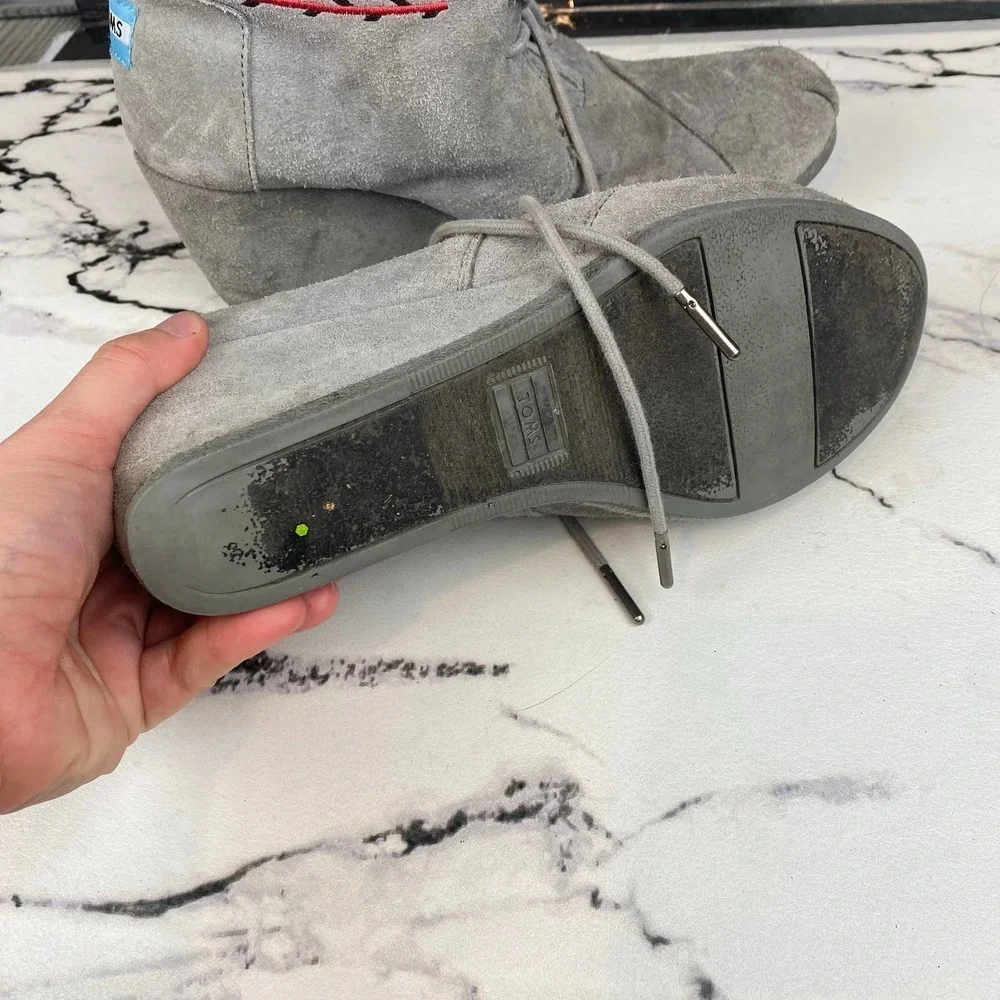 Toms Desert Wedge Boot Aztec Gray 9